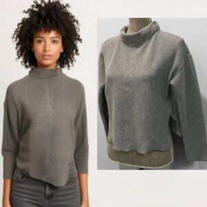 ZARA Grey Mock neck Crop Sweater